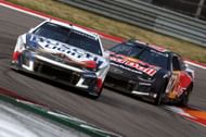 Ross Chastain (1) and Connor Zilisch (87) during the NASCAR Cup Series race at COTA. Source: Getty